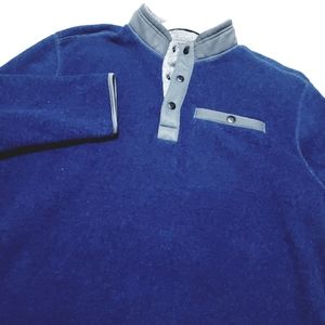 GH Bass‎ Men's Fleece Blue Quarter Snap Pull-over Size XL